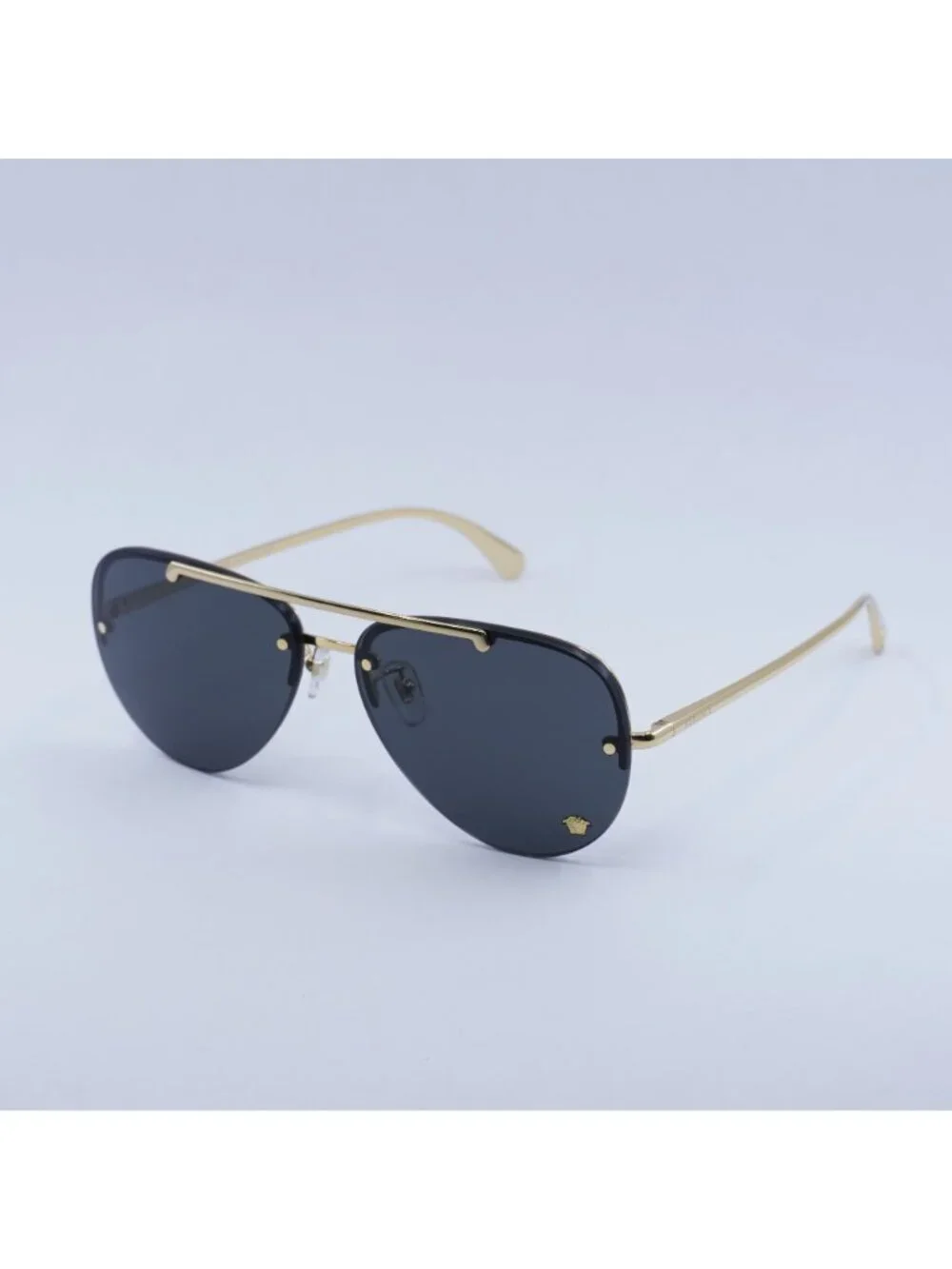 Versace VE2231 100287 Sunglasses Gold Aviator Frame, Grey Lenses